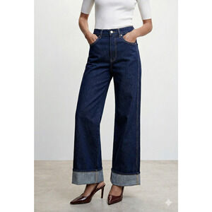 Veronica Beard Taylor High Rise Wide Leg Jeans NWT Indigo Rinse Size 26 $298